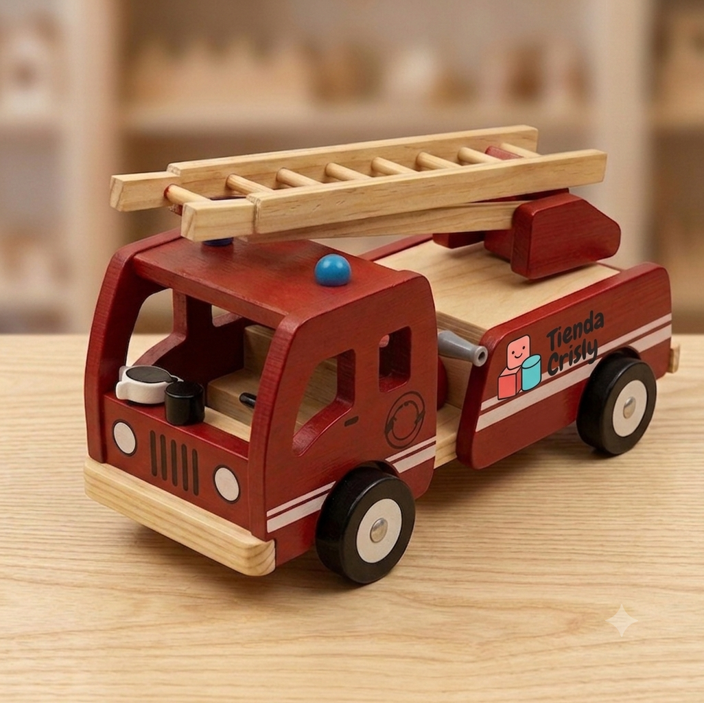 Carro de Bomberos de Madera Clásico