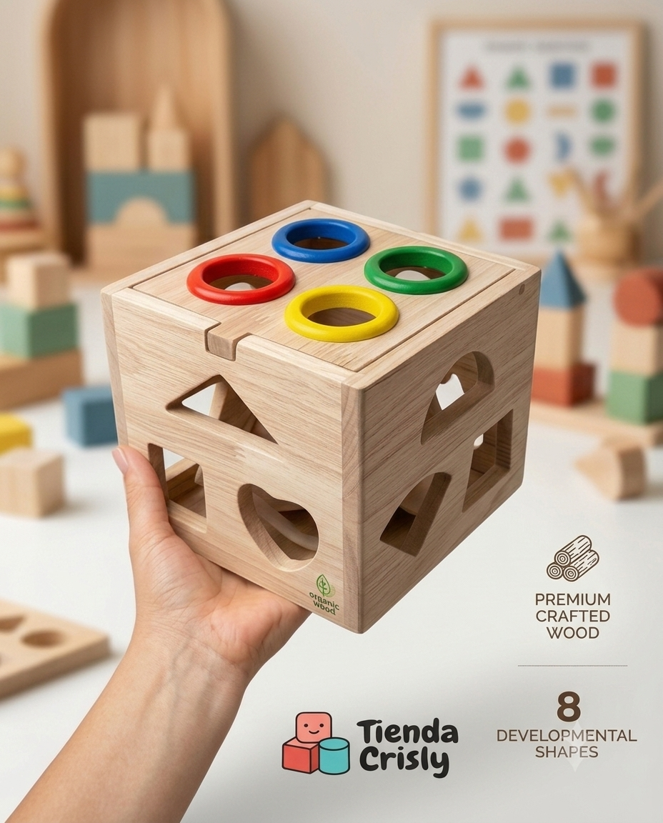 Cubo interactivo de figuras y colores