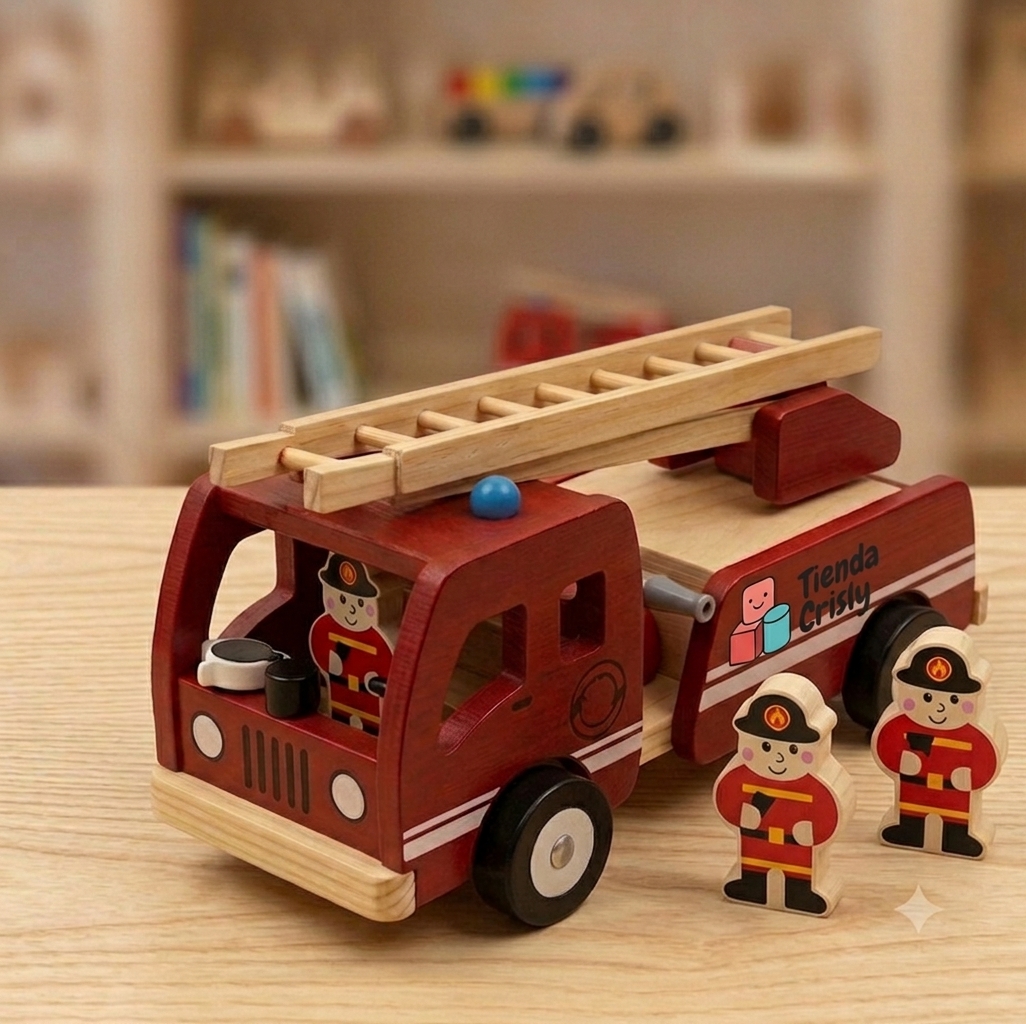 Carro de Bomberos de Madera Clásico